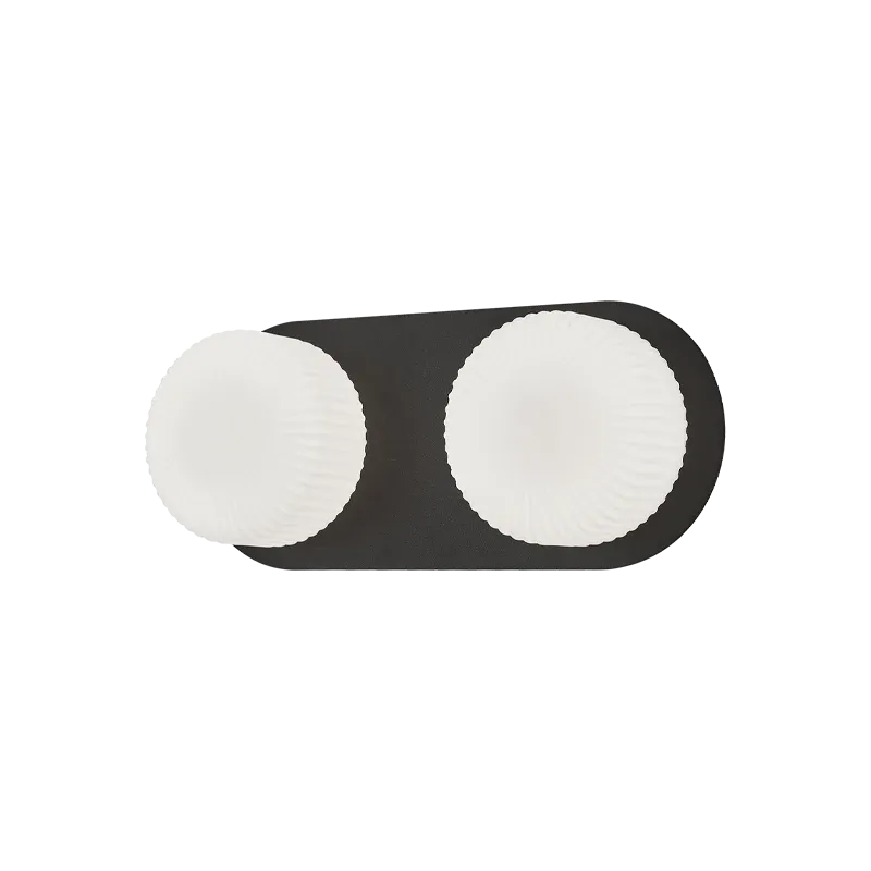 Knobbel 2-Light Vanity | Matte Black / Opal
