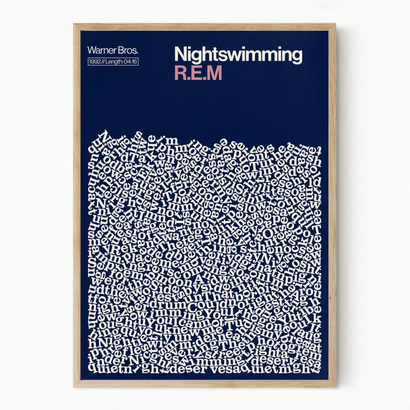 REM Nightswimming Song lyric music poster