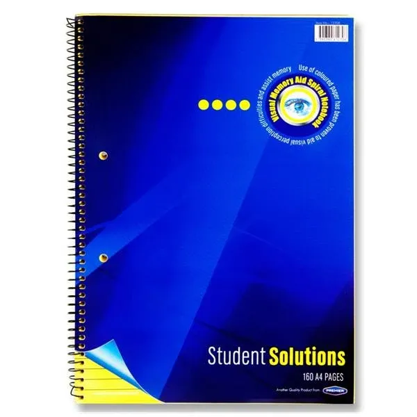 A4 160pg Visual Memory Aid Spiral - Yellow